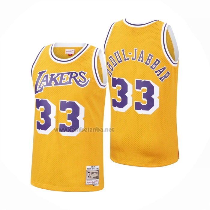 Camiseta Los Angeles Lakers Kareem Abdul-Jabbar #33 Mitchell & Ness 1984-85 Amarillo